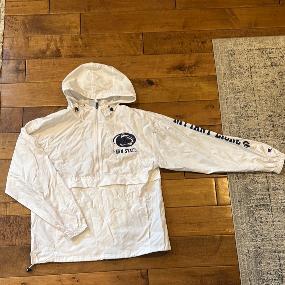 Champion White Raincoat Lightweight Weather-Resistant